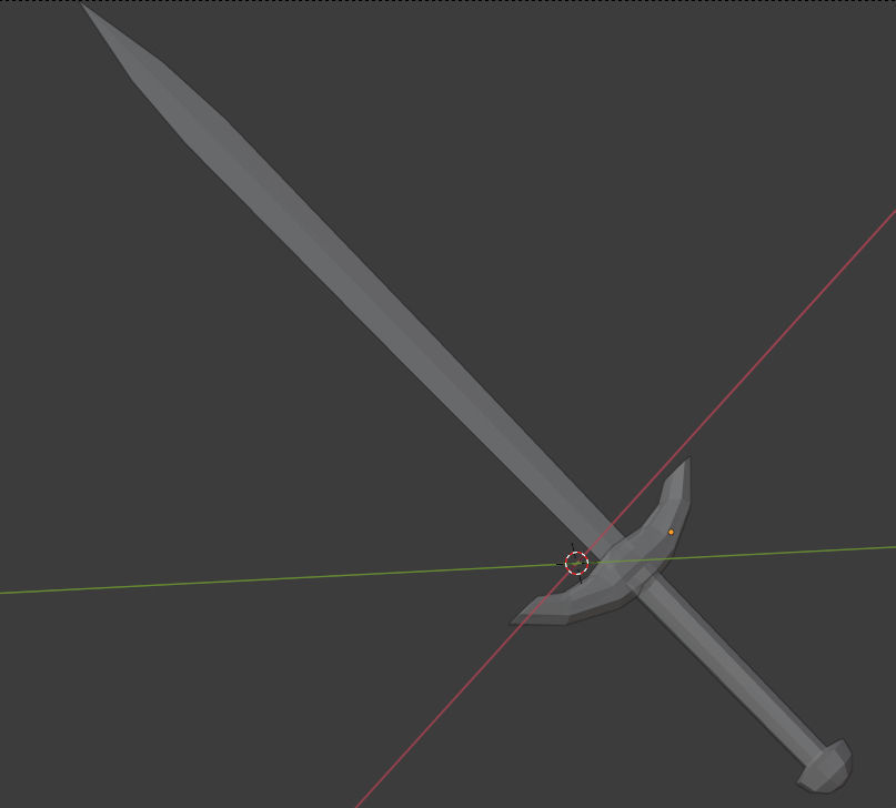 Sword on wooden table Low-poly 3D model_2