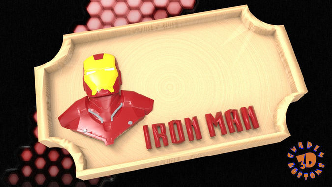 Iron Man Bedroom Door Sign Template 3D print model