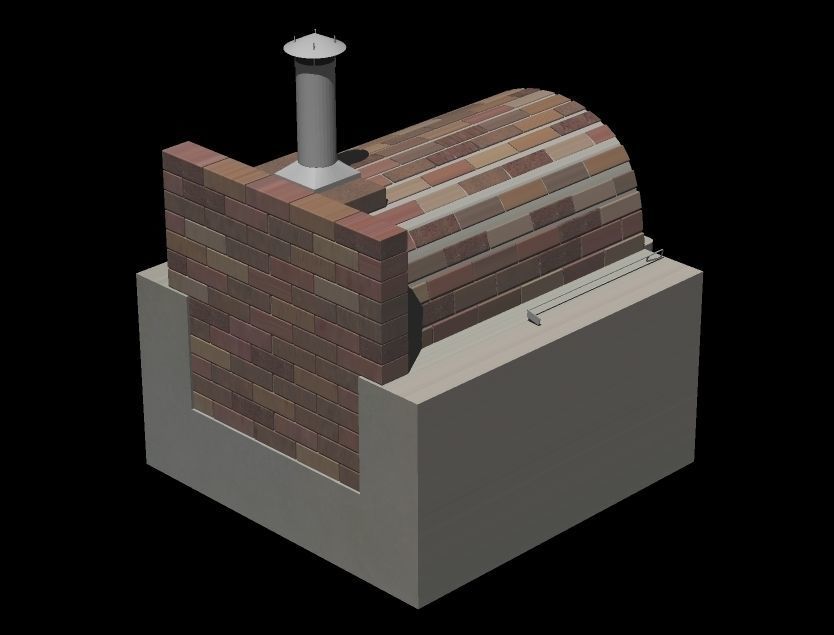 Homemade pizza-kiln 3D model_1