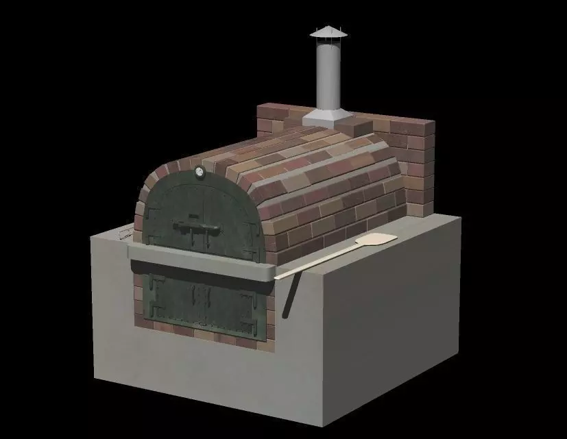 Homemade pizza-kiln 3D model_0