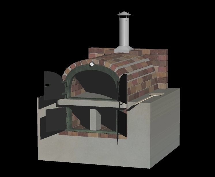 Homemade pizza-kiln 3D model_2
