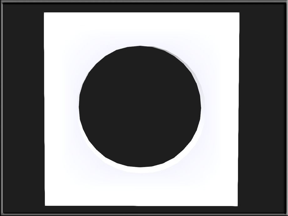 Round hole in square Low-poly 3D model_0