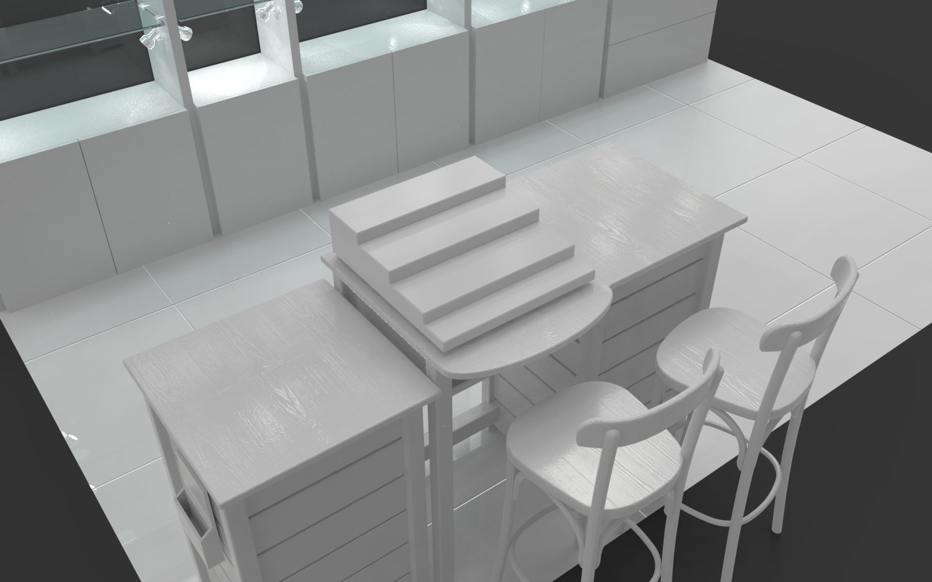 Concession stand kiosk shop 3D model_2