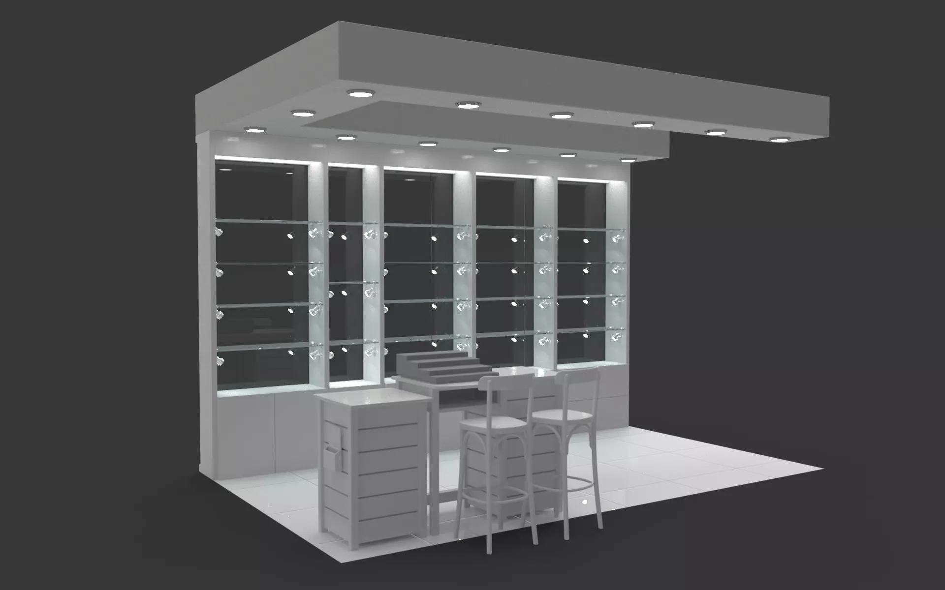 Concession stand kiosk shop 3D model_0