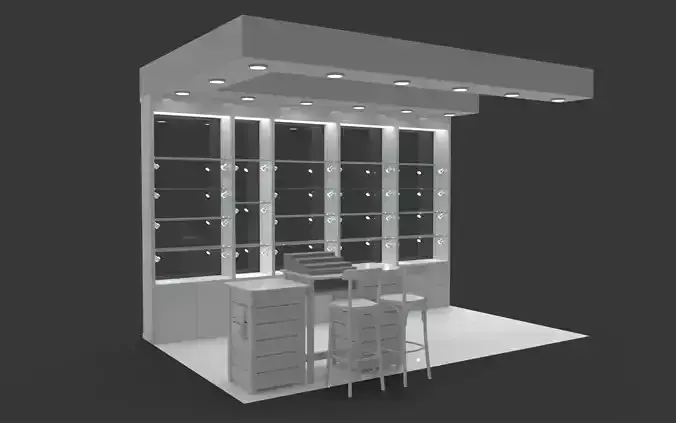 Concession stand kiosk shop 3D model