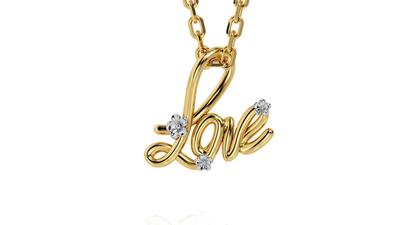 LOVE Pendant 3D print model 3D print model_3