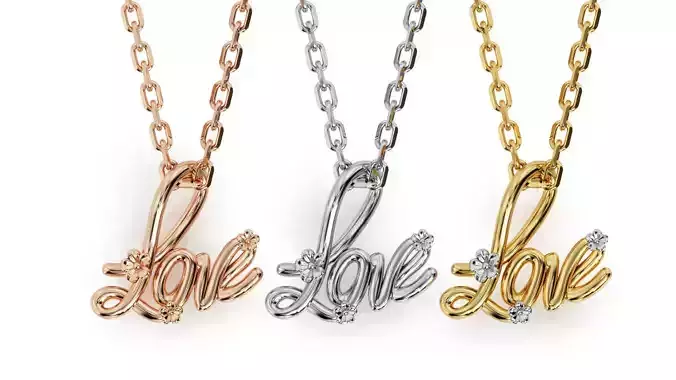 LOVE Pendant 3D print model