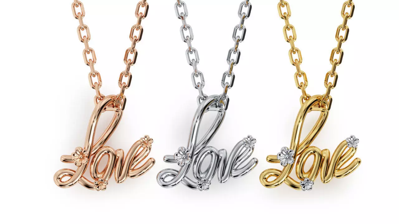 LOVE Pendant 3D print model 3D print model_0