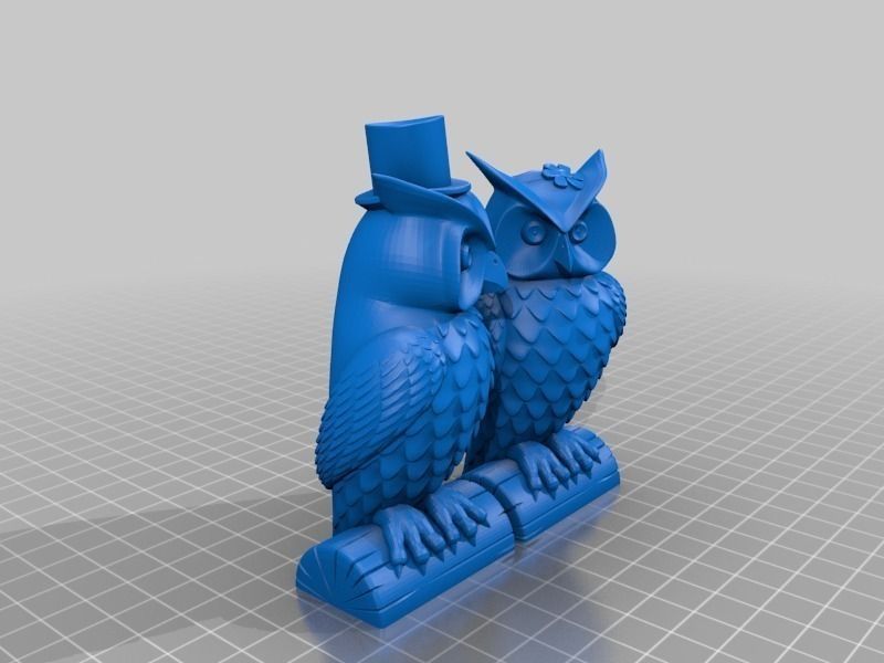 His and Her Owls MakerWare-friendly Free 3D print model_1