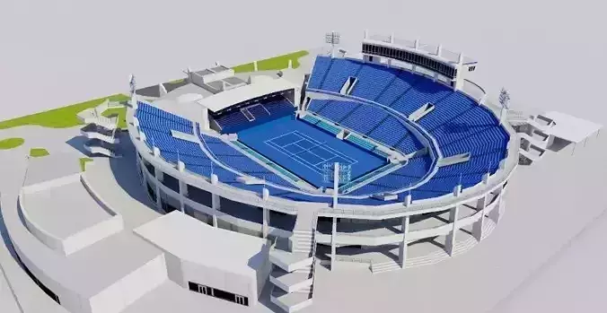 Abu Dhabi International Tennis Centre Low-poly 3D model