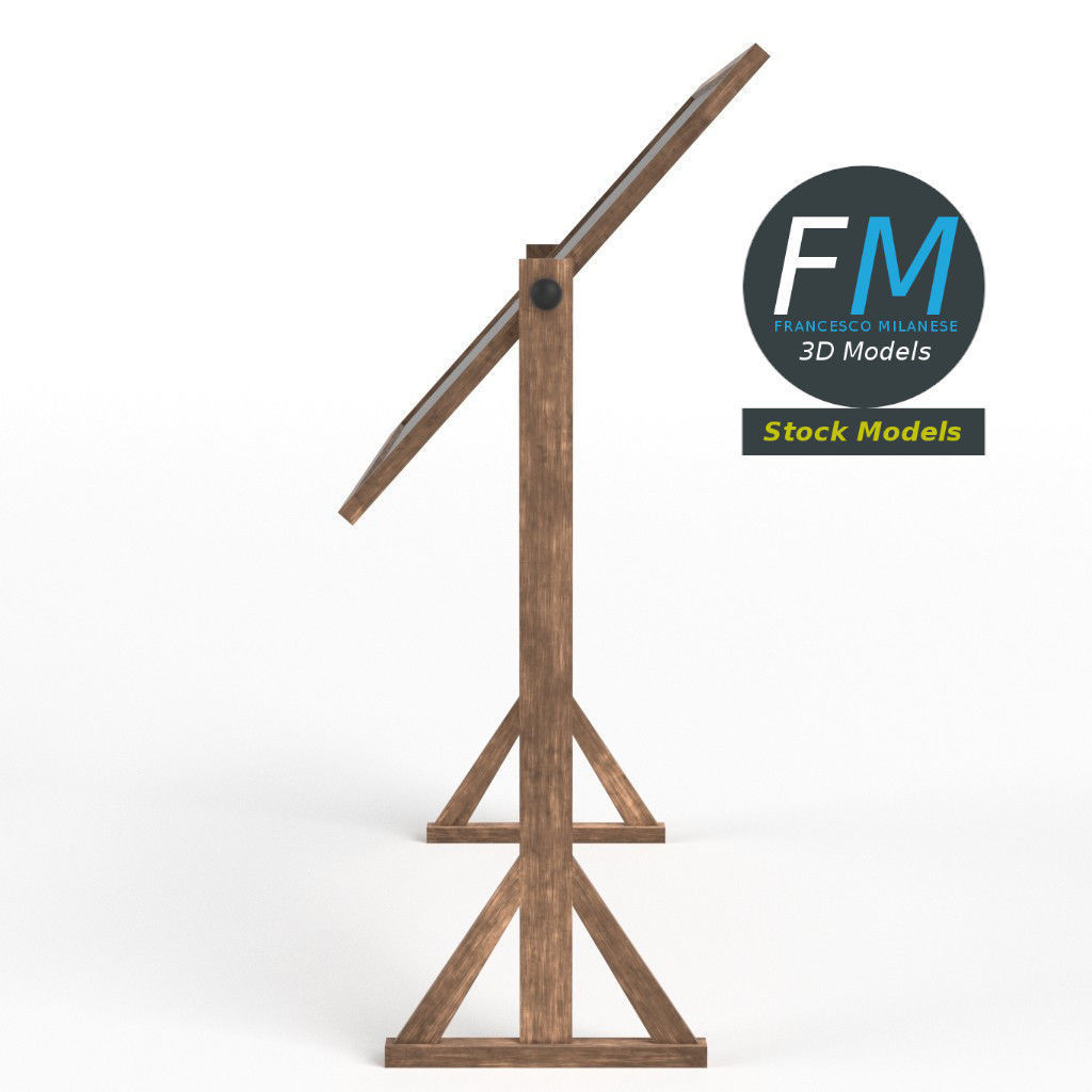 Reversible freestanding chalkboard 3D model_4