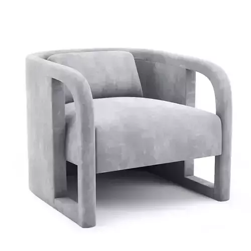 Milo Baughman Pair of Curved Velvet Club Chairs