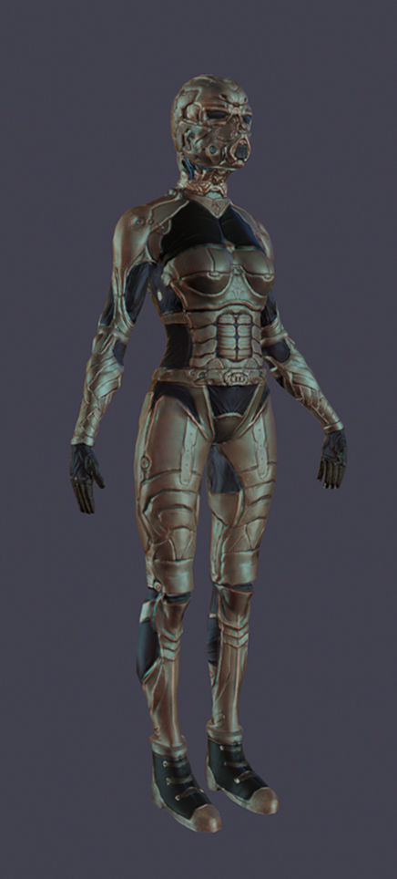 Futuristic Characters - Game Ready Low-poly 3D model_6