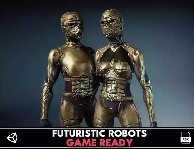 Futuristic Characters - Game Ready Low-poly 3D model