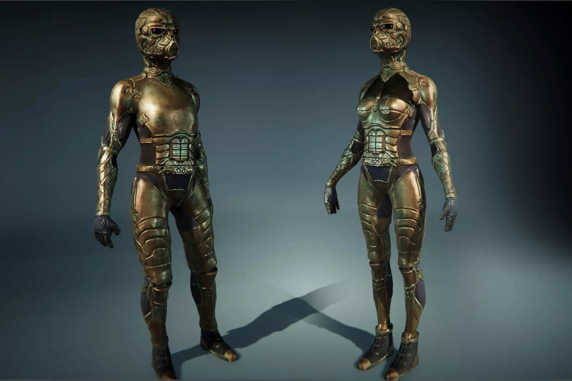 Futuristic Characters - Game Ready Low-poly 3D model_3