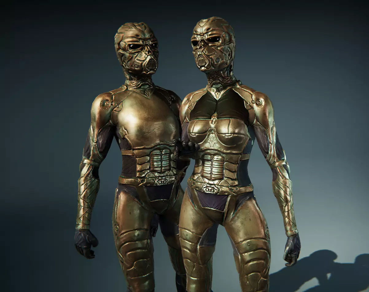 Futuristic Characters - Game Ready Low-poly 3D model_2