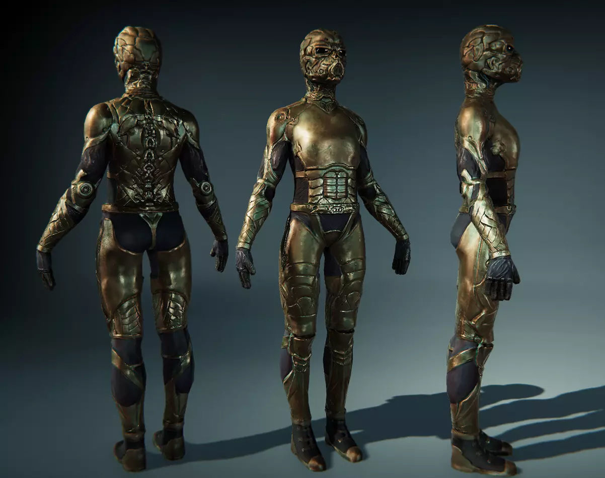 Futuristic Characters - Game Ready Low-poly 3D model_4