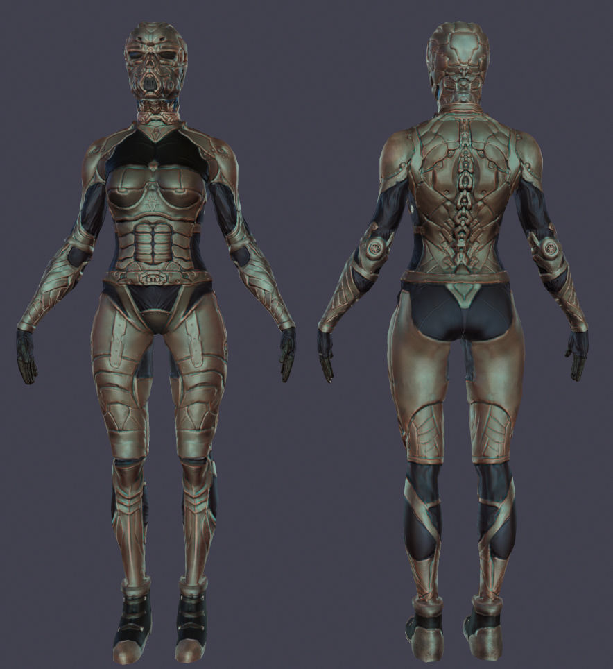 Futuristic Characters - Game Ready Low-poly 3D model_5