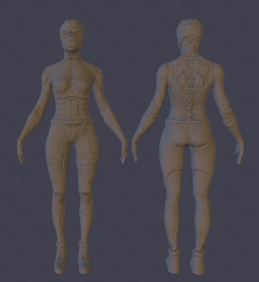 Futuristic Characters - Game Ready Low-poly 3D model_8