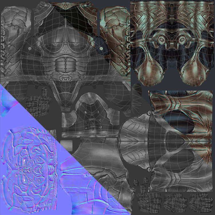 Futuristic Characters - Game Ready Low-poly 3D model_9