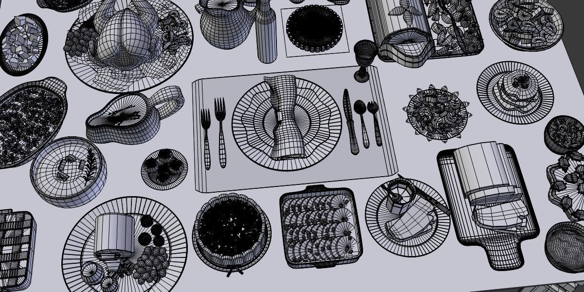 Table Full Of Foods 3D model_9