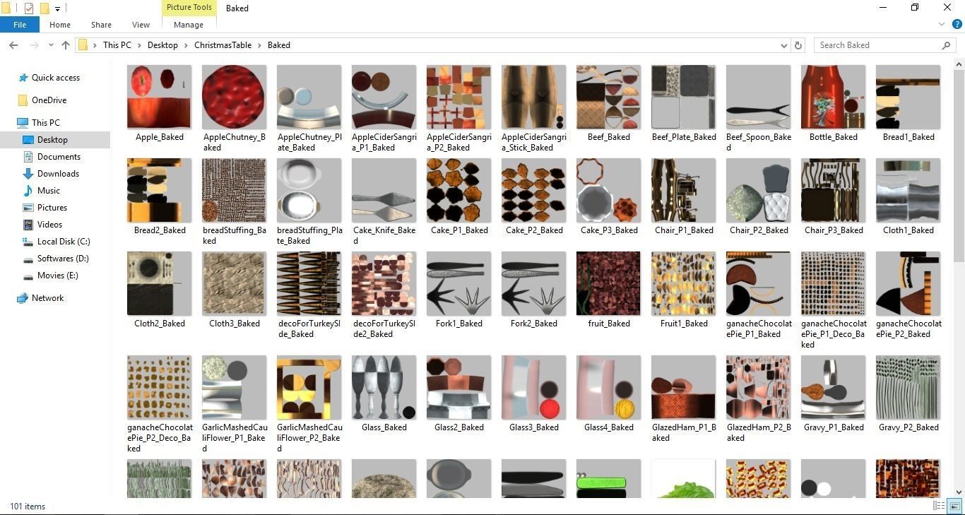 Table Full Of Foods 3D model_10