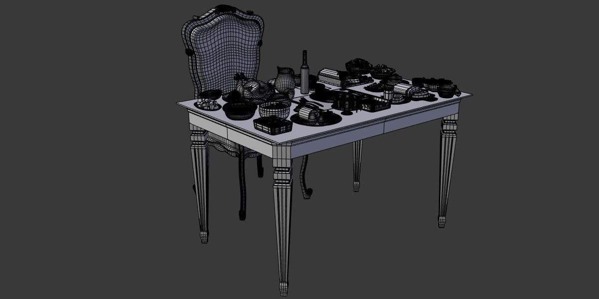 Table Full Of Foods 3D model_8
