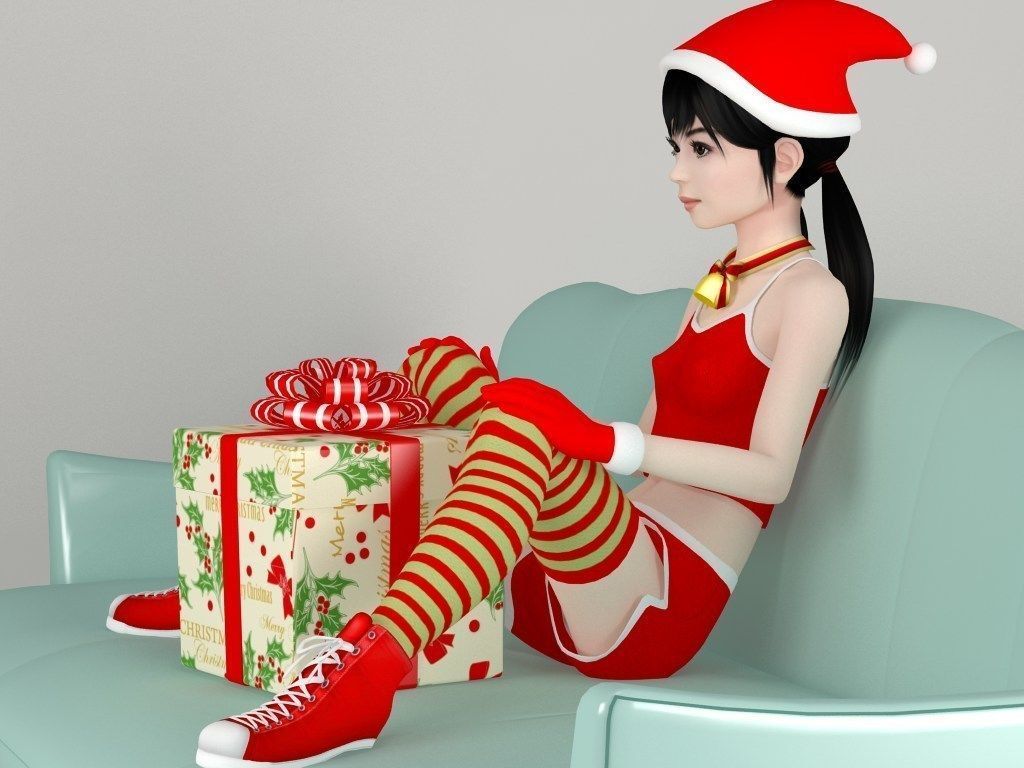 Manami Christmas pose 02 3D model_2