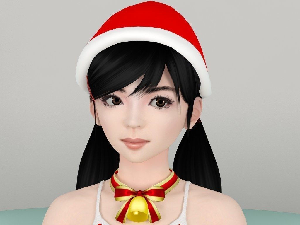 Manami Christmas pose 02 3D model_4