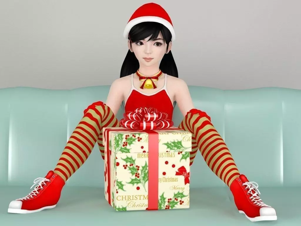 Manami Christmas pose 02 3D model_0