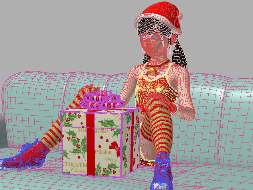 Manami Christmas pose 02 3D model_6