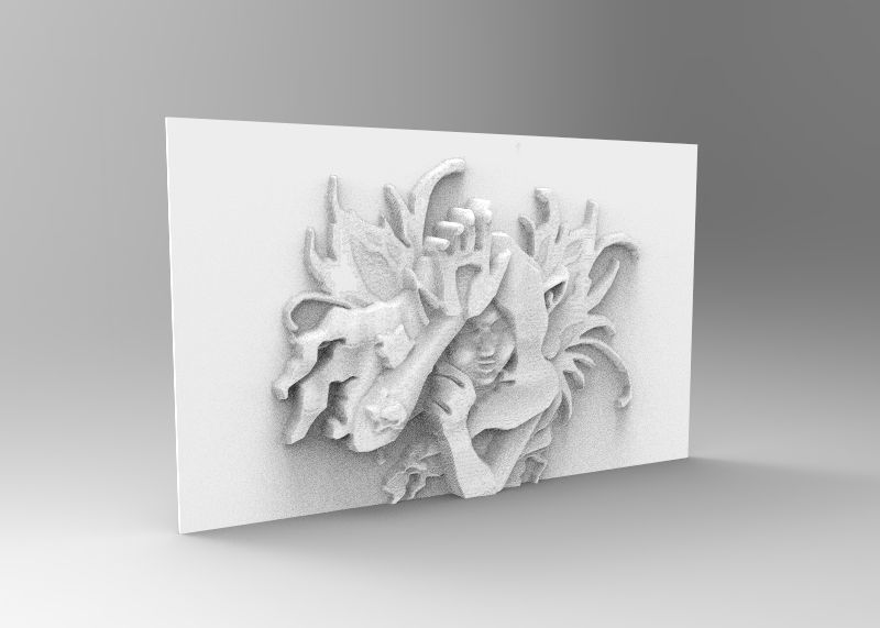 Modern 3D Printing wall frame 3D print model_1