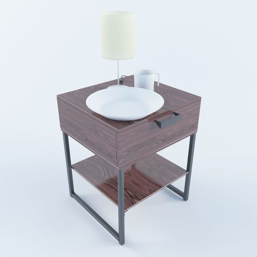 Comodin bedside table with lamp Free 3D model