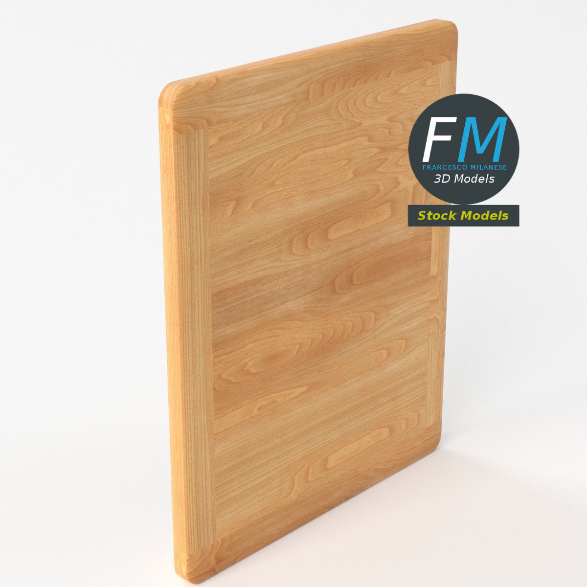 Wood chalkboard frame 3D model_5