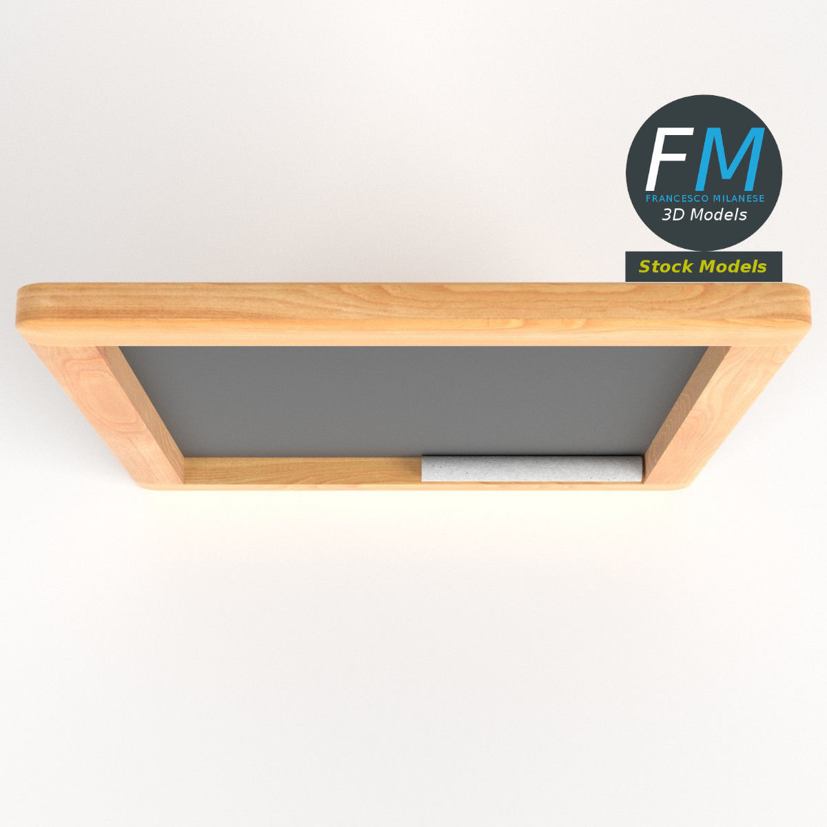 Wood chalkboard frame 3D model_6
