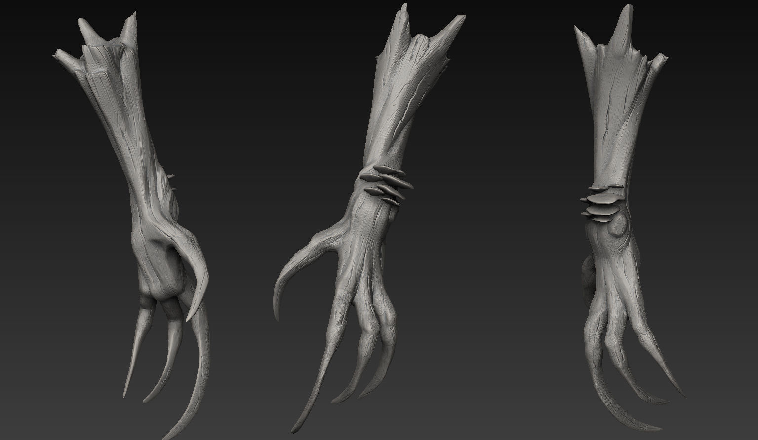 HandZ hand with claws and fingers 3D model_19