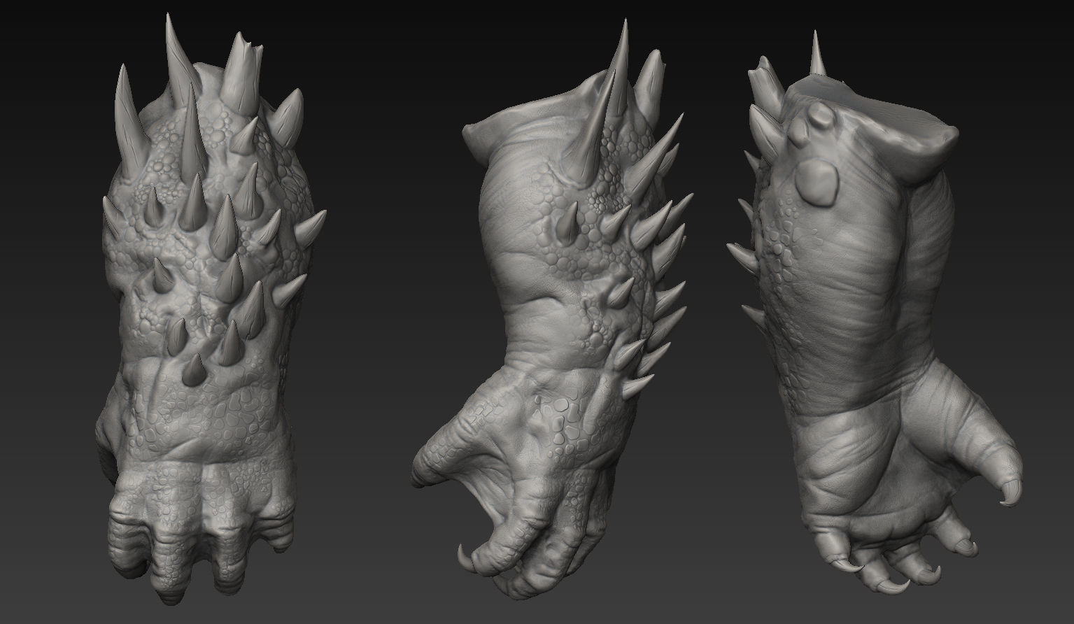 HandZ hand with claws and fingers 3D model_20