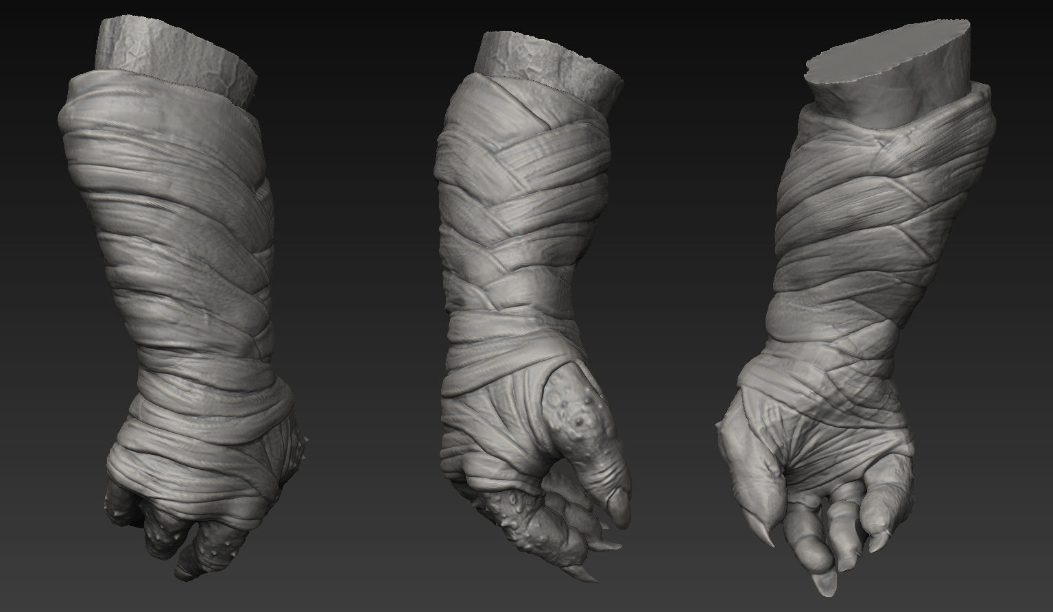 HandZ hand with claws and fingers 3D model_22