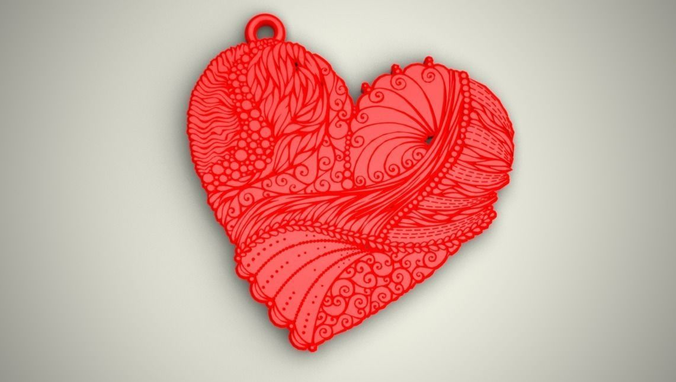 Heart Keychain 3D print model