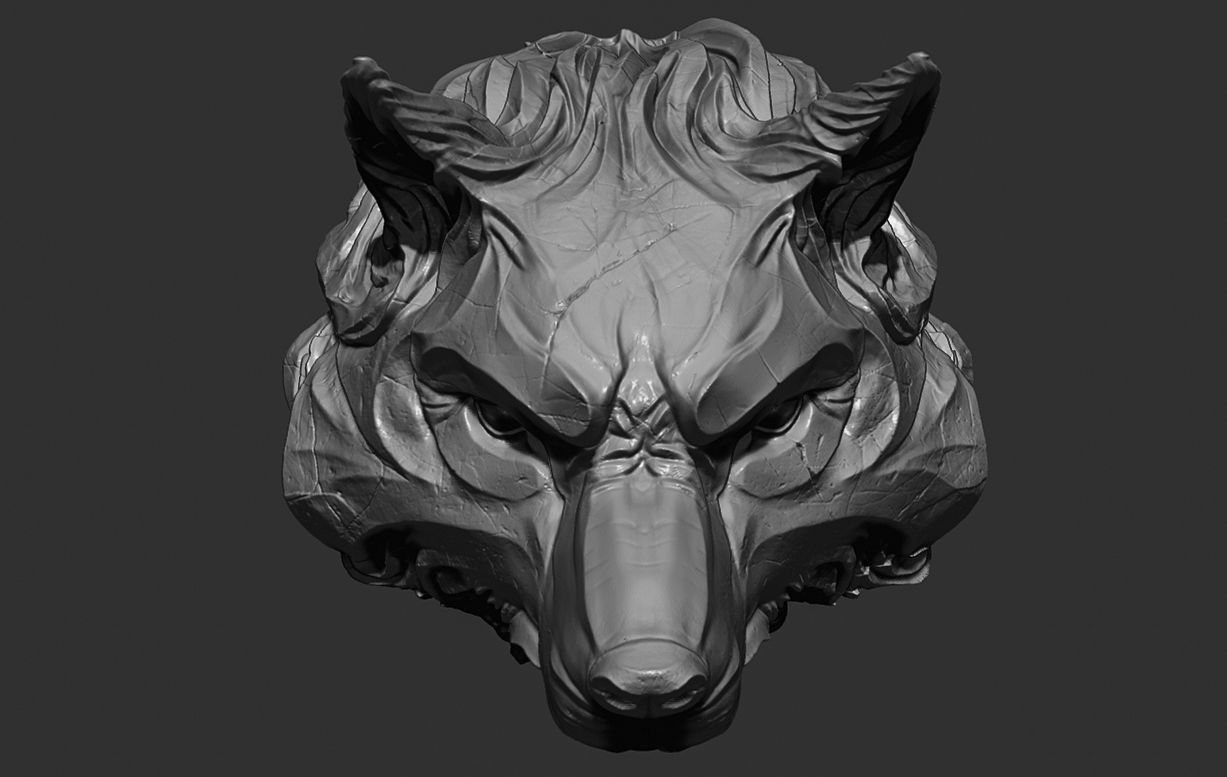 Wolf head pendant keychain 3d print model 3D print model_16