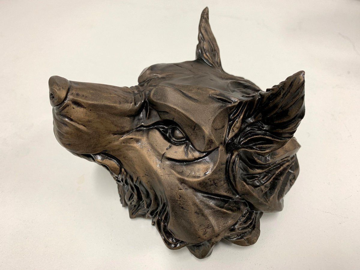 Wolf head pendant keychain 3d print model 3D print model_7