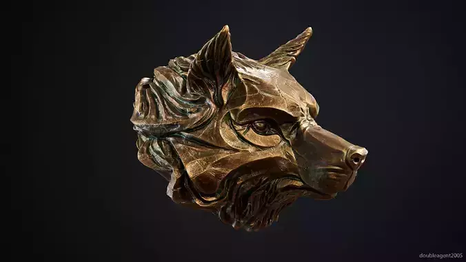 Wolf head pendant keychain 3d print model 3D print model