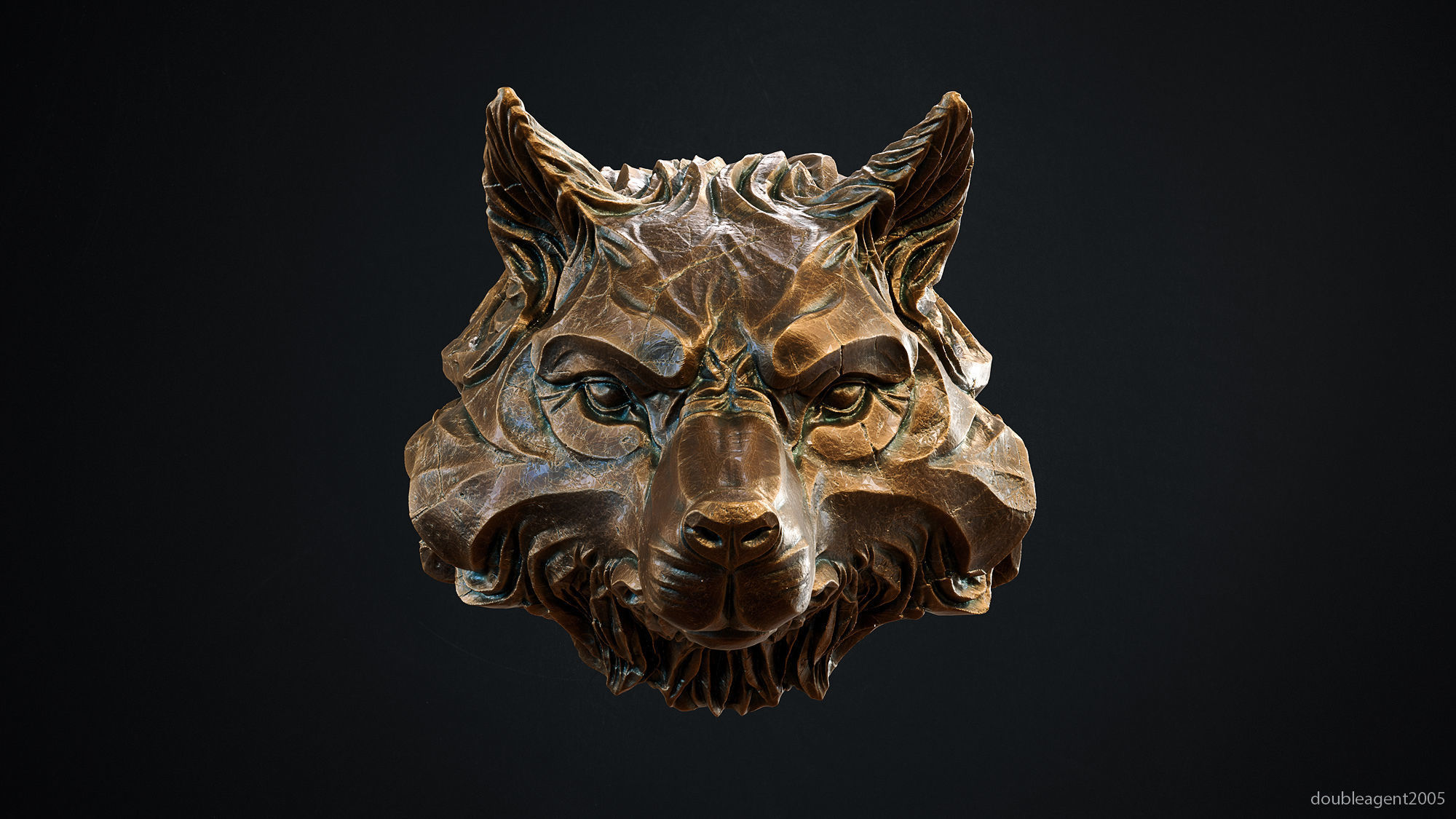 Wolf head pendant keychain 3d print model 3D print model_1