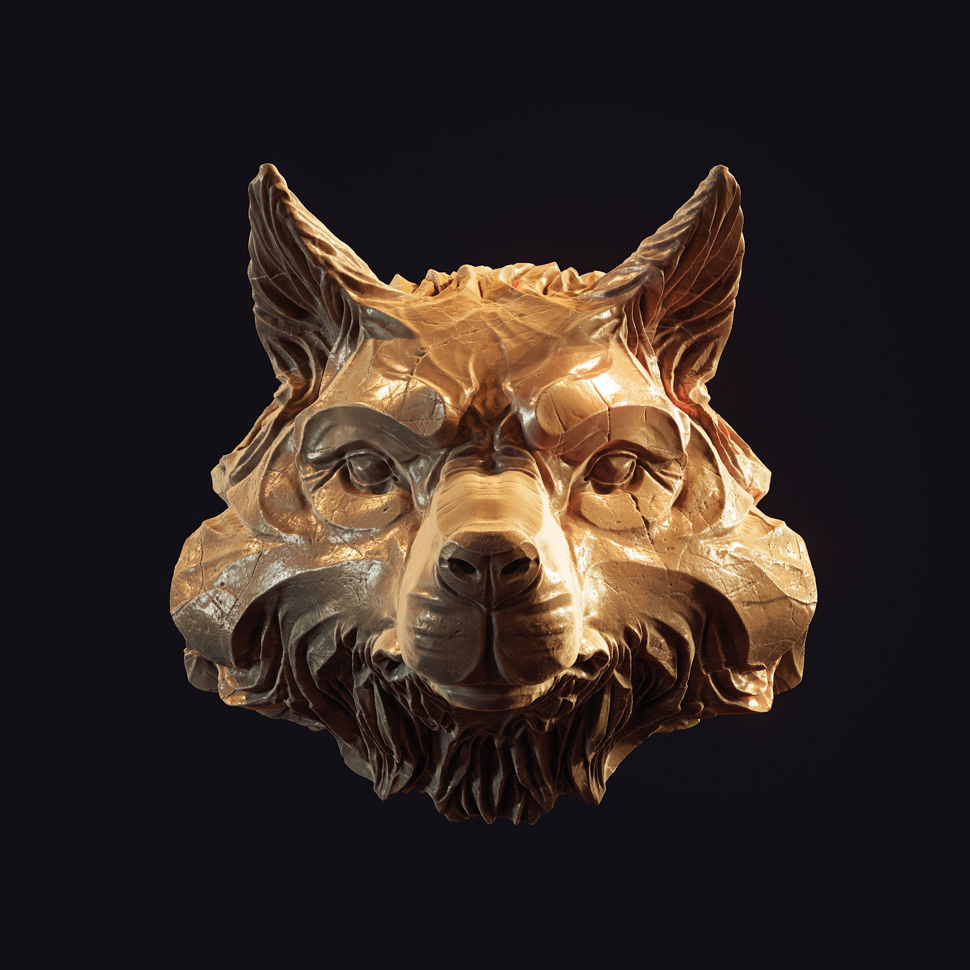 Wolf head pendant keychain 3d print model 3D print model_12
