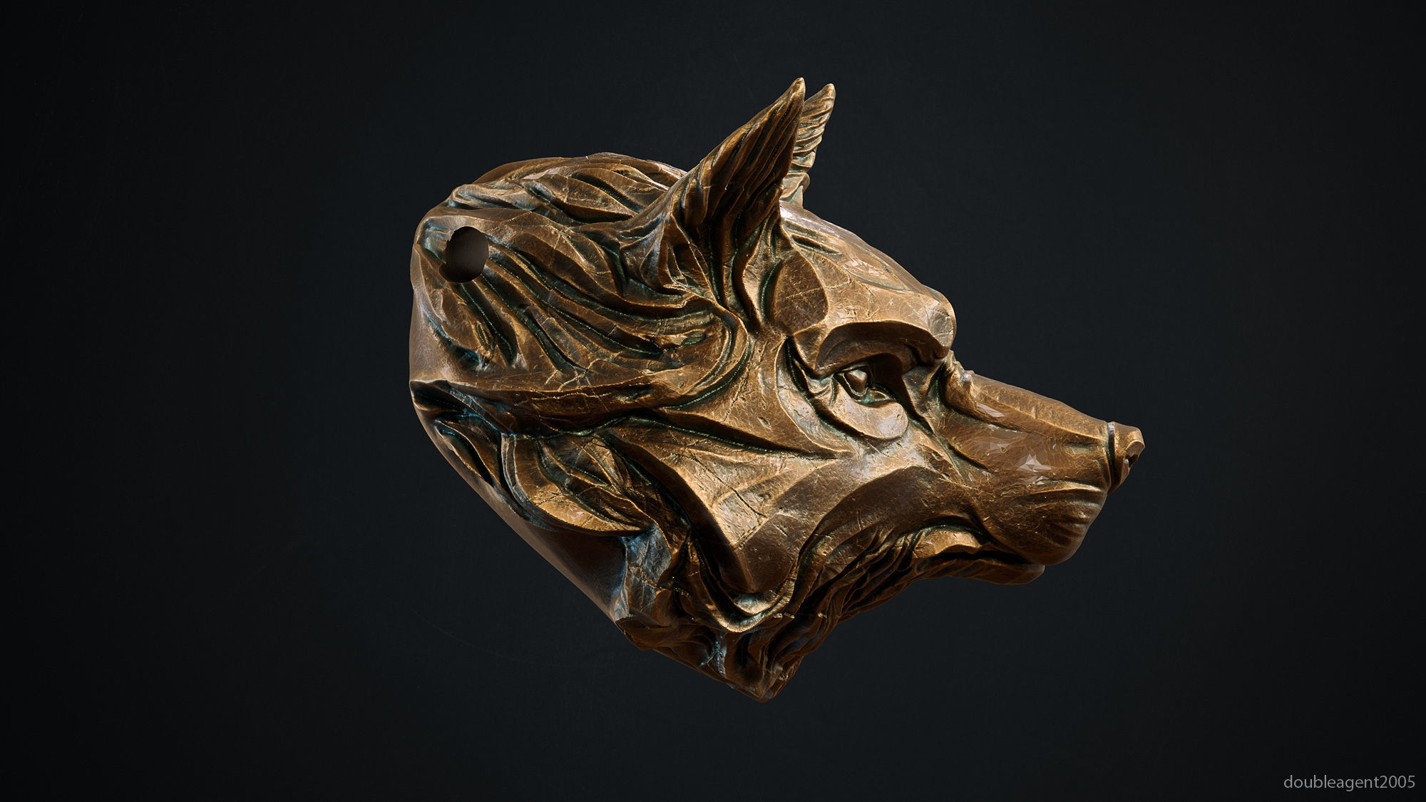 Wolf head pendant keychain 3d print model 3D print model_2