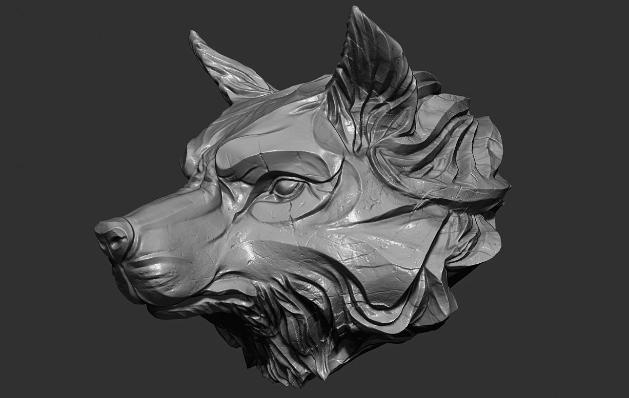 Wolf head pendant keychain 3d print model 3D print model_18