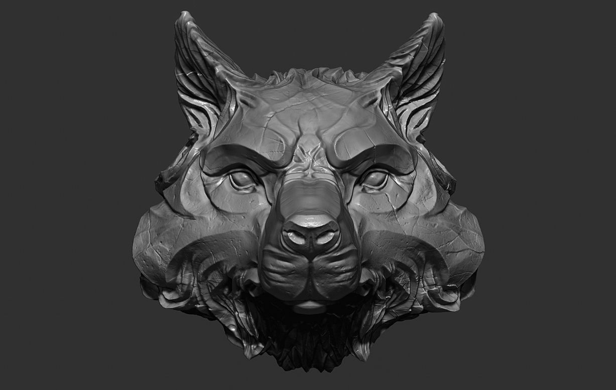 Wolf head pendant keychain 3d print model 3D print model_15