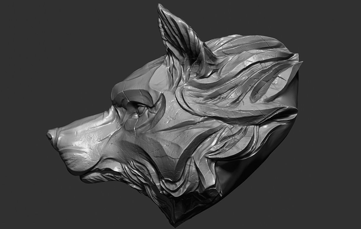Wolf head pendant keychain 3d print model 3D print model_14
