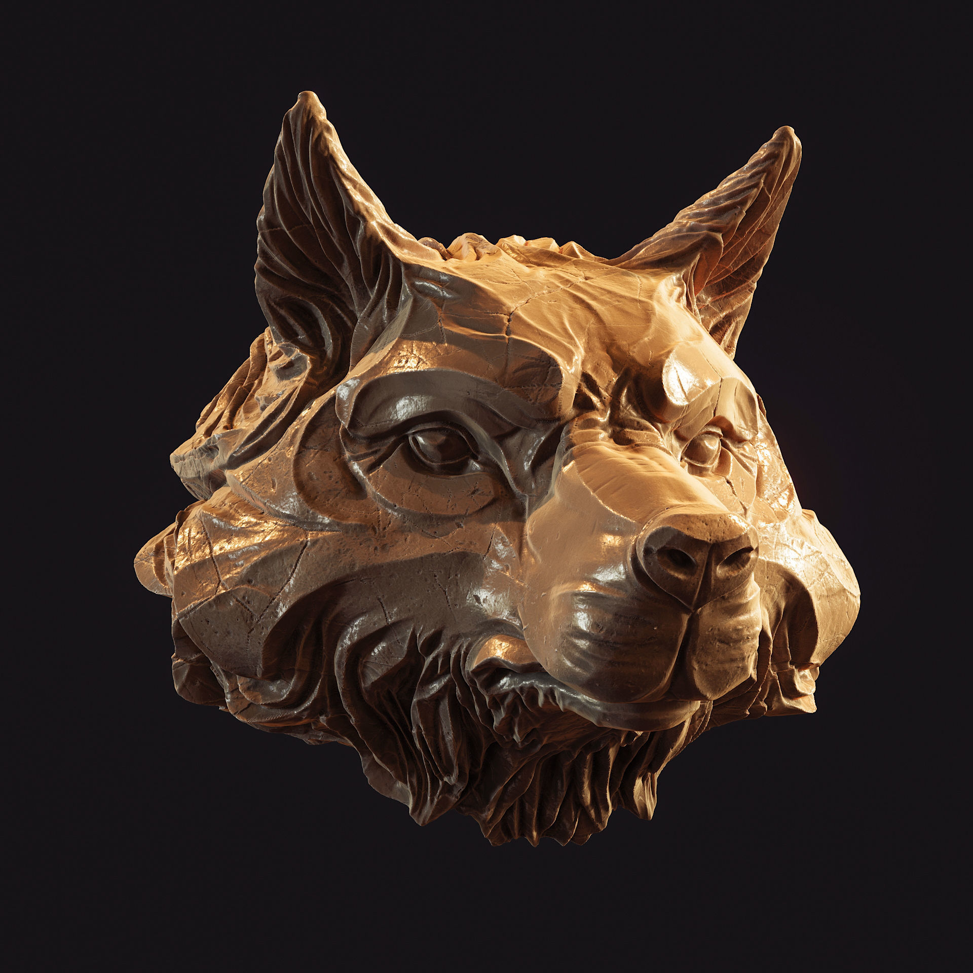 Wolf head pendant keychain 3d print model 3D print model_13