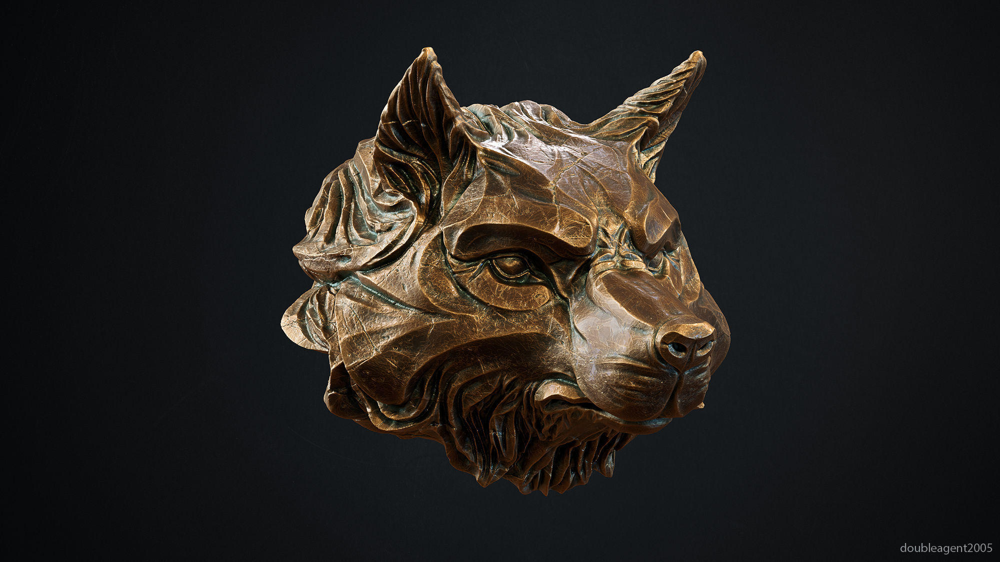 Wolf head pendant keychain 3d print model 3D print model_3